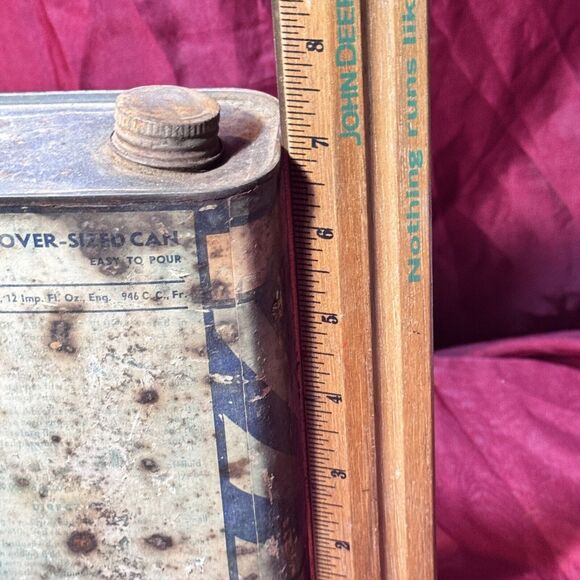 Vintage Metal Permatex Shock Absorber Fluid w/Lid Collectible Gas/Oil Can - Picture 8 of 10